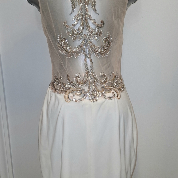 Elegant Cream and Gold Embellished Dress - Picture 7 of 9